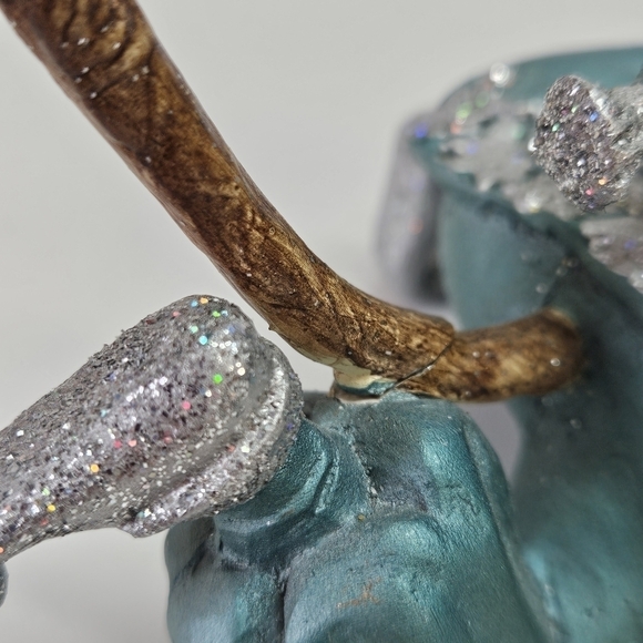 Rare Mark Roberts Monkey Blue & Silver Mascarade Jester Clown Holiday Ornament - Picture 6 of 8